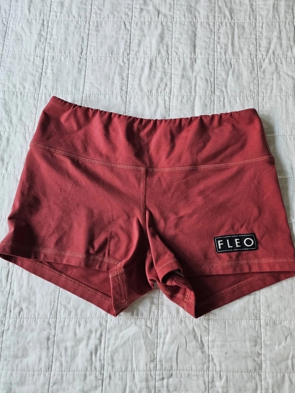 FLEO Shorts Womens FLEO Shorts Red Medium Yoga Activewear Athletic